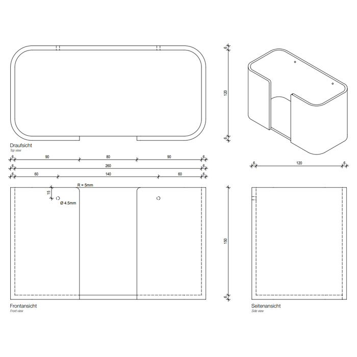 Decor Walther Stone WPTB Держатель для бумажных полотенец, подвесной, цвет: белый / сталь матовая