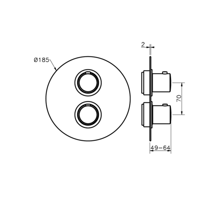 Cisal Slim Смеситель для ванны, термостатический, с переключателем на 3 положения, цвет: черный матовый
