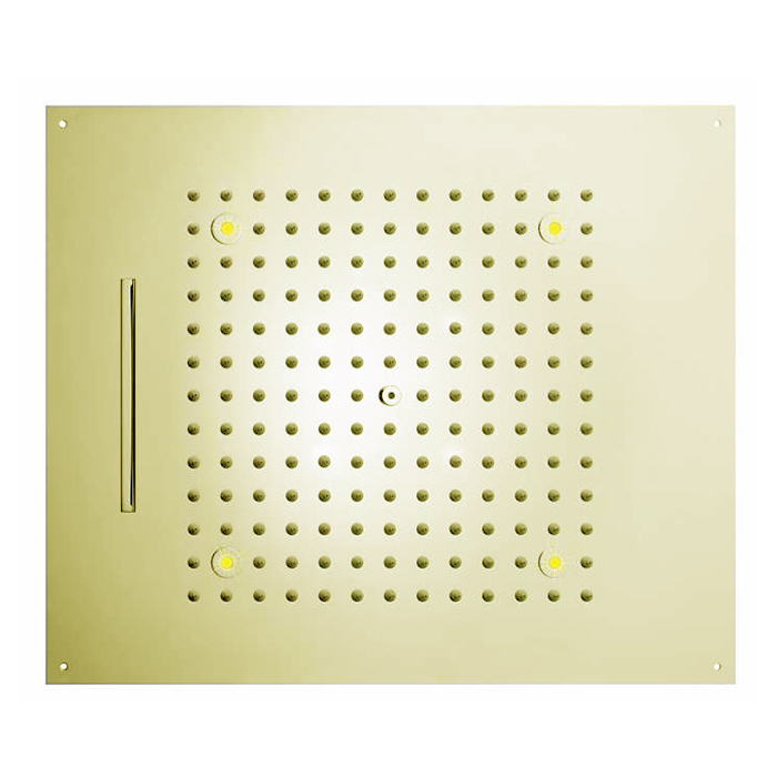 BOSSINI DREAM/2 Верхний душ 570 x 470 мм, с 4 LED RGB, 2 режима (дождь, каскад), блок питания/управления, Cromoterapia, цвет: золото