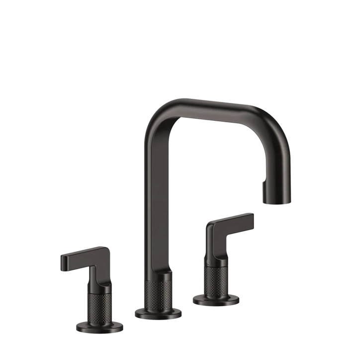 Gessi Inciso Смеситель для раковины, 3 отв., с донным клапаном, цвет: brushed black metal pvd