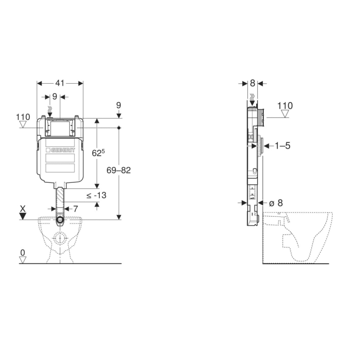 Geberit Sigma Бачок для унитаза, смывной, скрытого монтажа, цвет: белый