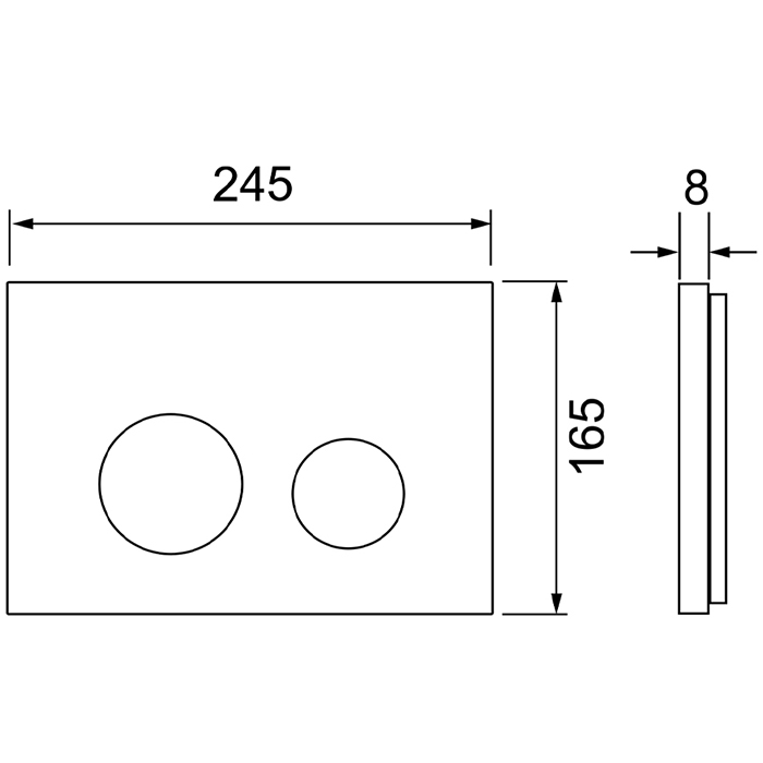 TECEspring Панель смыва для унитаза, пластиковая, плоская, цвет: хром глянцевый