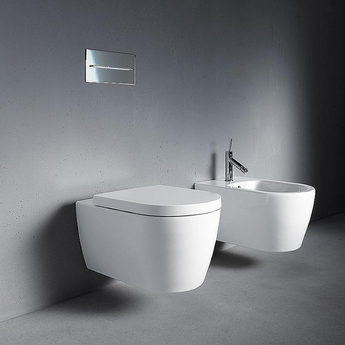 Duravit Me by Starck Унитаз 57х37см., подвесной, Rimless, Durafix, WonderGliss, цвет: белый