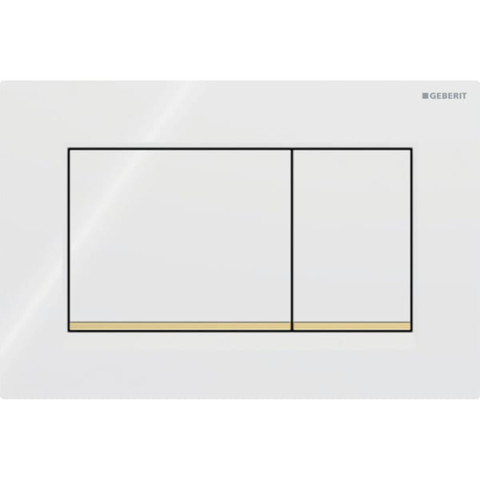Geberit Sigma20 Клавиша для двойного смыва, квадратная, цвет: белый/позолота 