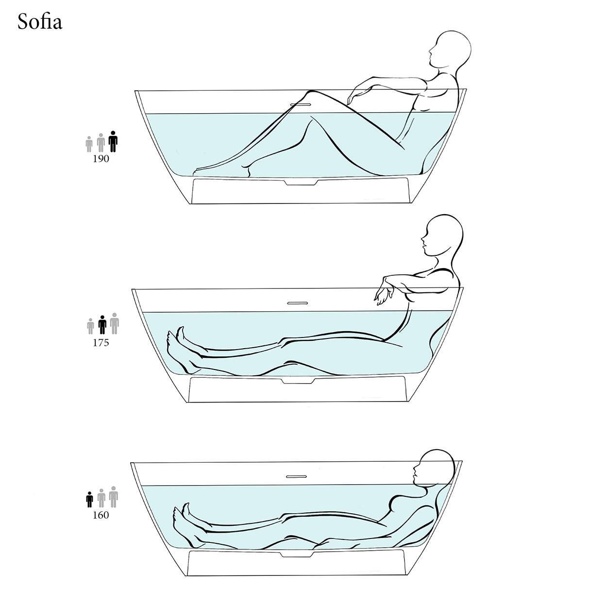 Salini Sofia Ванна отдельностоящая 170x80cм, донный клапан "Up&Down", сифон, слив-перелив, материал: S-Sense, цвет: белый глянец