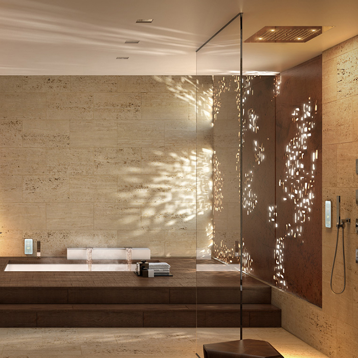 Bossini Dream Верхний душ 57x47см, с 4 LED RGB, 2 режима, потолочный, цвет: хром