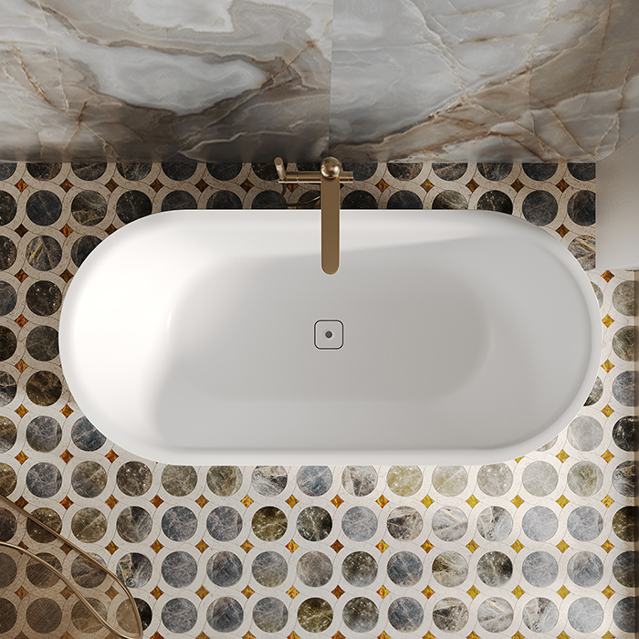 Salini Perla Ванна отдельностоящая 170x80см, материал S-Sense, цвет: белый матовый