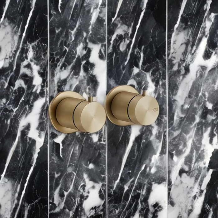 Gessi Gessi316 Смеситель для душа, встраиваемый, термостатический, с переключателем на 2 положения, цвет: Warm Bronze Br. PVD
