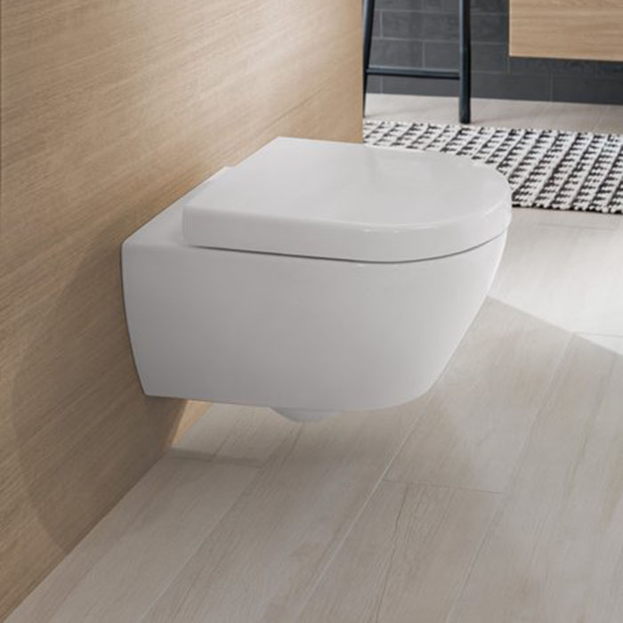 Villeroy&Boch Subway 2.0 Сиденье для унитаза, с микролифтом, цвет: белый/нержавеющая сталь