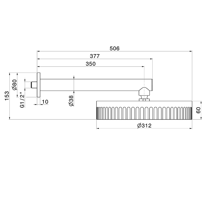 Newform Head Showers Верхний душ 30см, настенный, цвет: PVD glossy gold