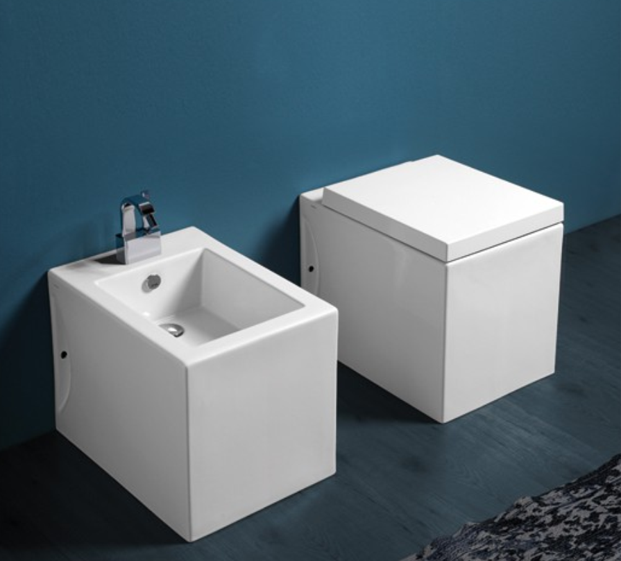 Simas Frozen Биде напольное с 1-м отверстием под смеситель 37.5х51см, цвет: белый