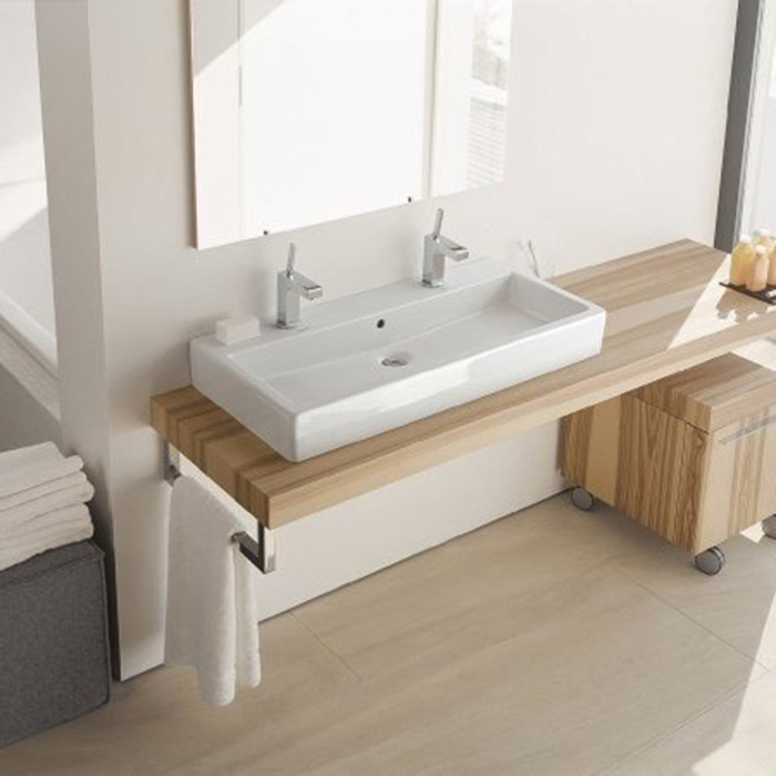 Duravit Vero Раковина подвесная, 100х47см., с 2 отв., c переливом, цвет: белый