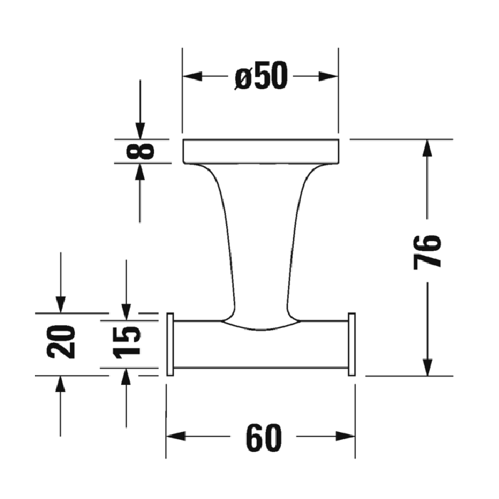 Duravit Starck T Двойной крючок, подвесной, , цвет: Stainless steel Brushed