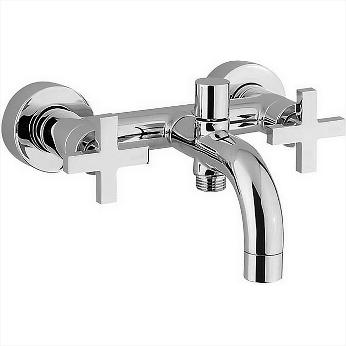 CISAL Barcelona Quad Смеситель двухвентильный настенный для ванны/душа, цвет: хром 