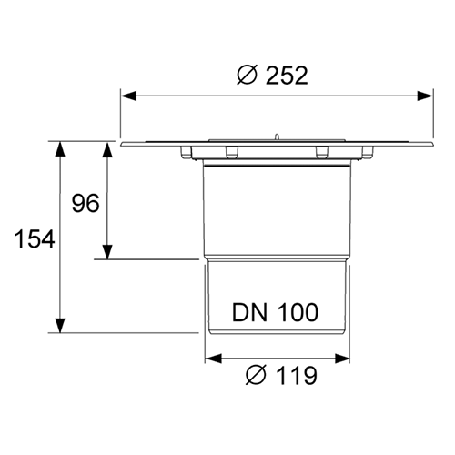 TECE Сифон вертикальный DN100