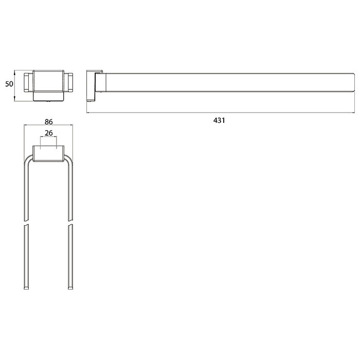 Emco Cue Полотенцедержатель 43см., двойной, цвет: хром