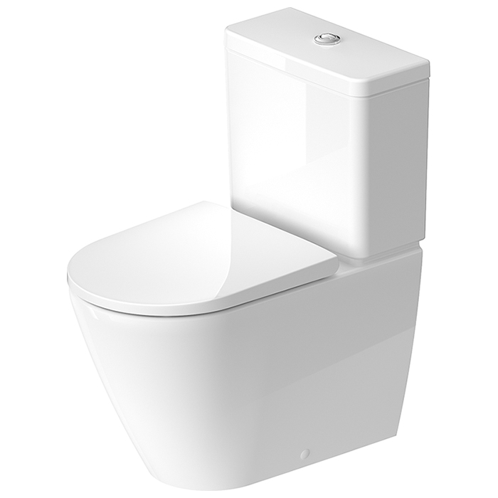 Duravit D-Neo Моноблок 37x65 см, безободковый, слив универсальный, WonderGliss, цвет: белый