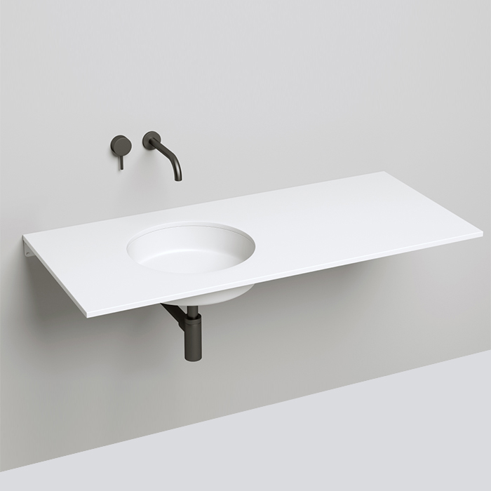 Salini Marea Раковина врезная снизу 42х42х12.8cм, без отв., без перелива, S-Stone, цвет: белый матовый