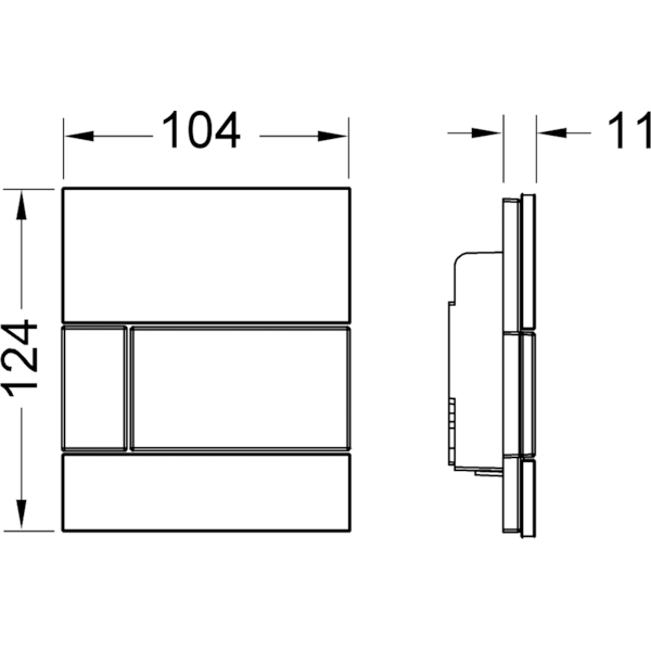 TECE TECEsquare Urinal Панель смыва для писсуара, стекло белое, цвет: белый