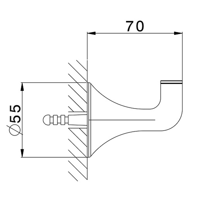 Cisal Vita Крючок, подвесной, цвет: хром