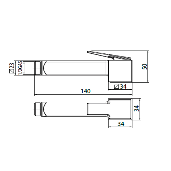 Bossini Cube Brass Гигиенический душ, настенный, цвет: хром