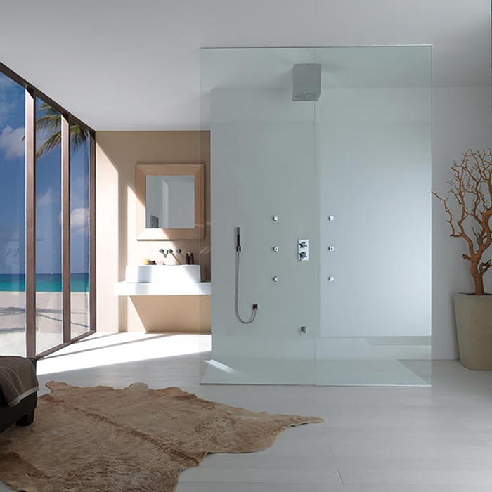 Bossini Cube Душевой гарнитур: лейка для душа с держателем и шлангом 150см., цвет: хром