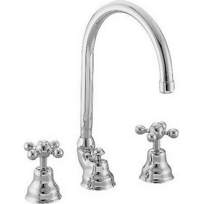 CISAL Arcana Ceramic Смеситель для раковины на 3 отверстия, с донным клапаном, цвет: хром