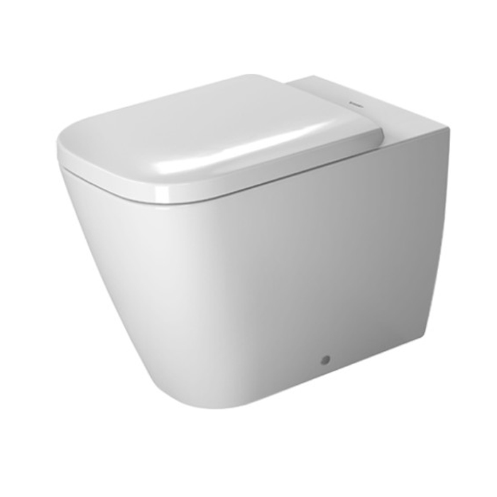 Duravit Happy D.2 Унитаз напольный 36.5x57см, пристенный вариант, для независимого подключения воды, с вертикальным смывом, включая крепление, сток горизонтальны