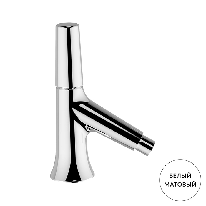 Cisal Vita Смеситель для биде, на 1 отв, с донным клапаном, цвет: белый матовый