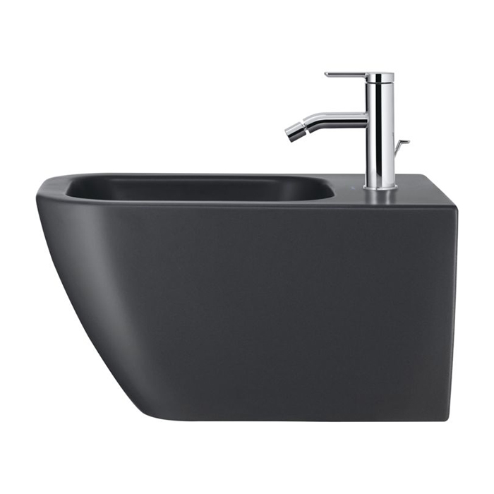 Duravit Happy D.2 Plus Биде подвесное 35.5x54см, с переливом 1 отв для смес, с покрытием WG, цвет: антрацит матовый