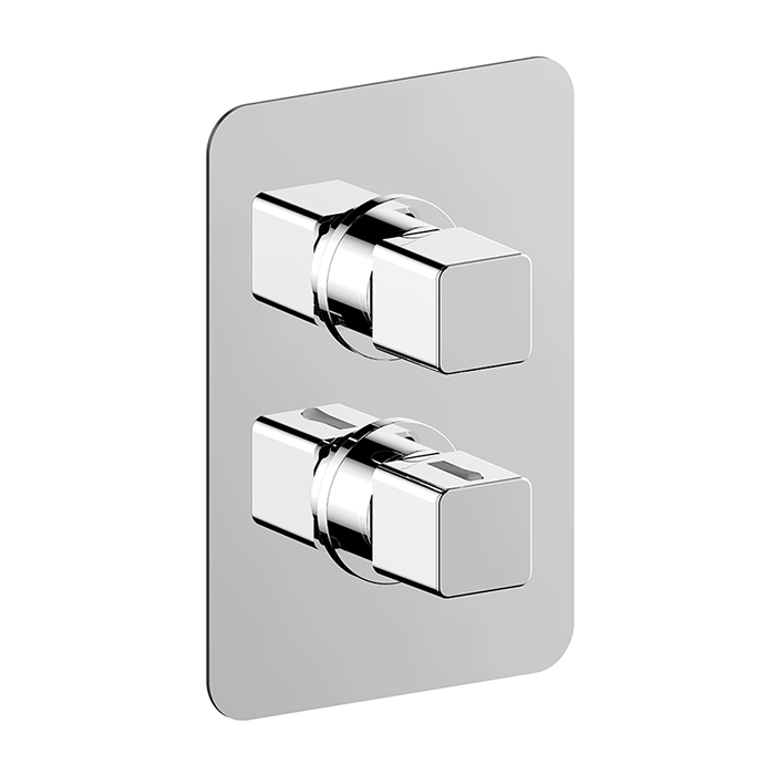 Cisal Cubic Смеситель для ванны, термостатический, с переключателем на 1-2-3 потока, цвет: хром