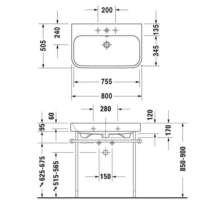 Duravit Happy D.2 Раковина накладная, 80х50.5см., без отв., с переливом, цвет: белый