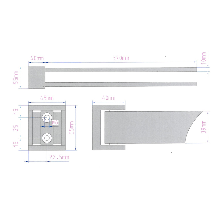 Decor Walther Brick HTH2 Полотенцедержатель двойной 41см, поворотный, подвесной, цвет: хром