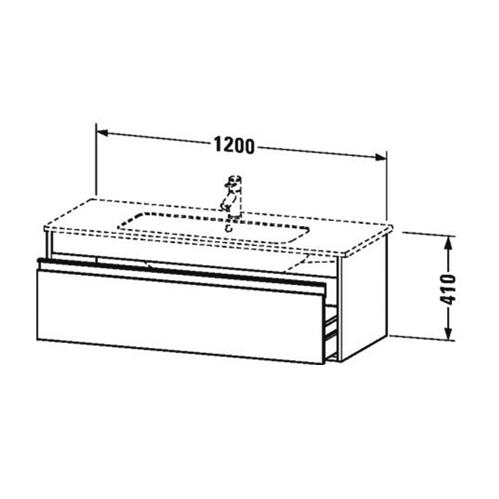 Duravit Ketho Тумба подвесная, 120x47.5х41 , с раковиной и 1 ящиком, цвет: сосна серебристая