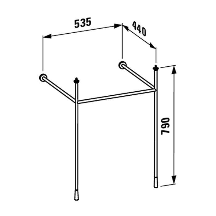 Laufen Kartell Консоль 53.5х44х79см, с раковиной на 1 отв,, напольная, Sx, покрытие LLC, цвет: черный матовый