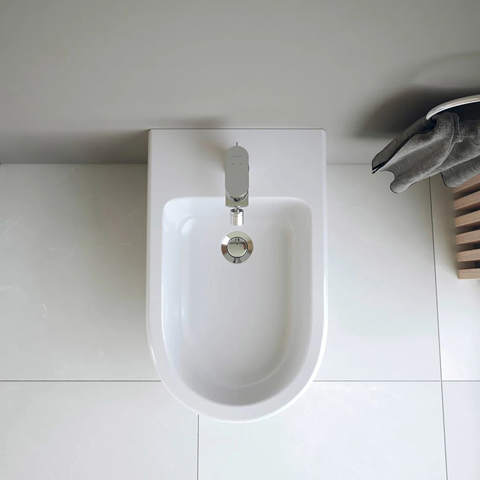 Duravit Qatego Биде напольное 39х60х40см., 1 отв., Weiß Hochglanz, цвет: белый