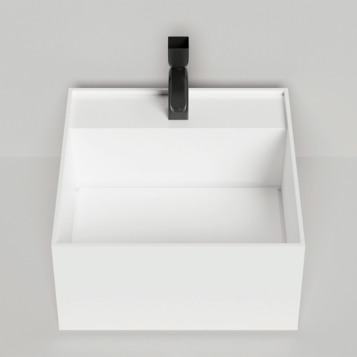 Salini Armonia Square Top 02 Раковина 45x45x25см., без отв., накладная, S-Sense, цвет: белый глянцевый