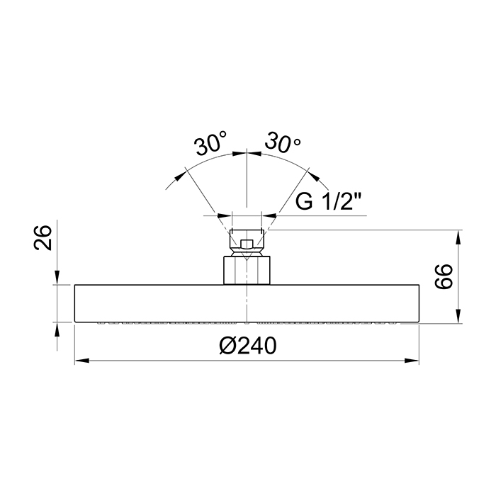 Fantini AF/21 Верхний душ, D24 см, цвет: Matt British Gold PVD