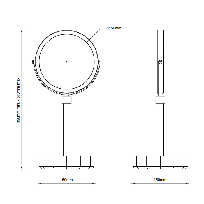 Decor Walther KR KSA Kristall Зеркало косметическое, настольное, цвет: Capri синий/золото матовое