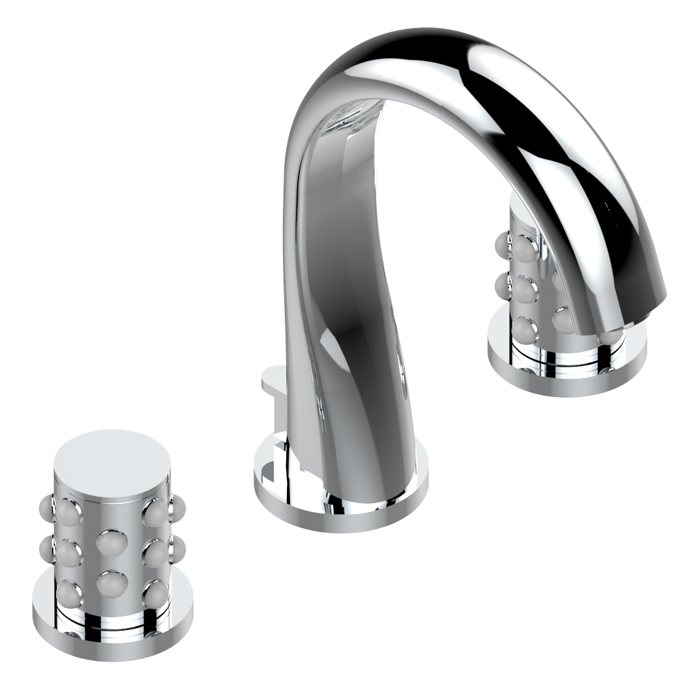 THG Mossi Смеситель для раковины, 3 отв., цвет: хром/прозрачный хрусталь