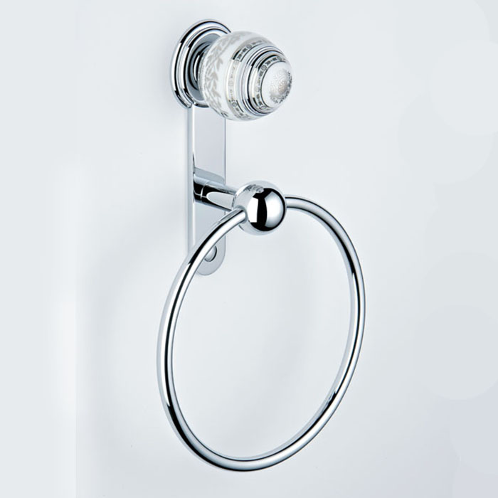 THG Marquise porcelaine blanche Полотенцедержатель - кольцо 18см., подвесной, цвет: хром/платина/белый фарфор