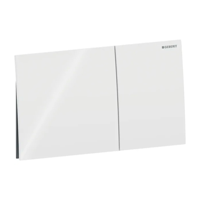 Geberit Sigma70 Клавиша для двойного смыва, квадратная, стекло, цвет: белый глянцевый