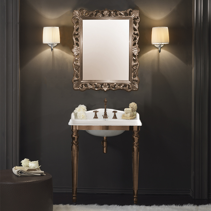 TW King Металлическая структура 73.5x54xh85см с раковиной на 1 отв, материал: латунь, напольная, цвет: бронза