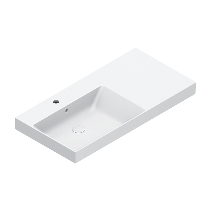 Catalano Zero Раковина 100x50см чаша слева, с 1 отв., цвет: белый глянцевый