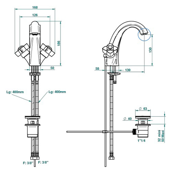  THG Petale De Cristal Rouge Смеситель для раковины на 1 отверстие, с донным клапаном, цвет: полированное золото