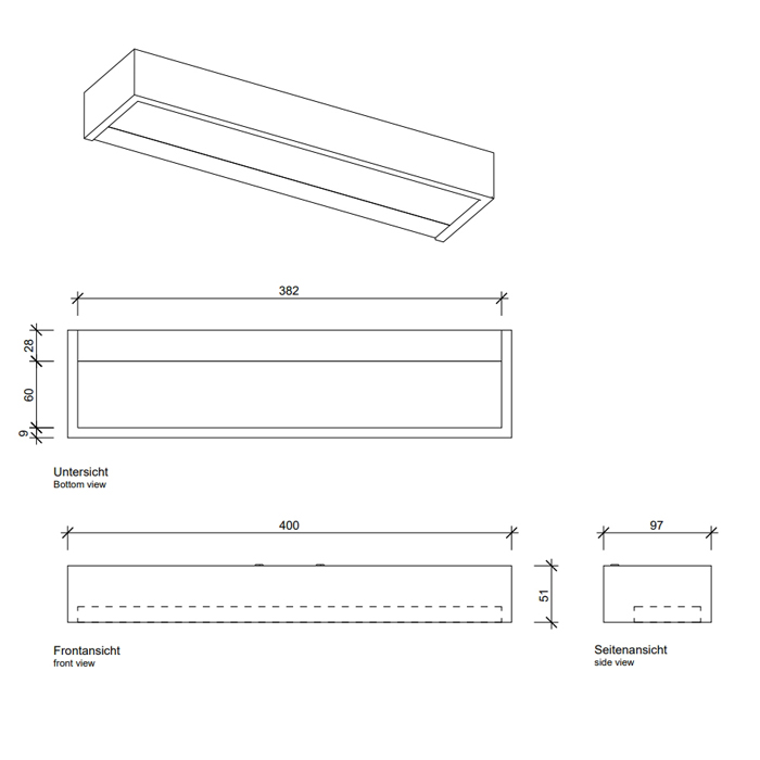 Decor Walther Box 1-40 N LED Светильник на зеркало 40x10x5см, светодиодный, 1x LED 20.6W, цвет: золото