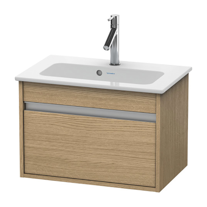 Duravit Ketho Тумба подвесная, 60x38.5х41см., с раковиной, 1 выдв. ящик, цвет: дуб европейский