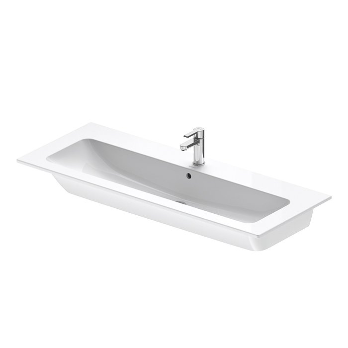 Duravit ME by Starck Раковина подвесная 123х49см, с площадкой, с 1 отв., по центру, цвет: белый