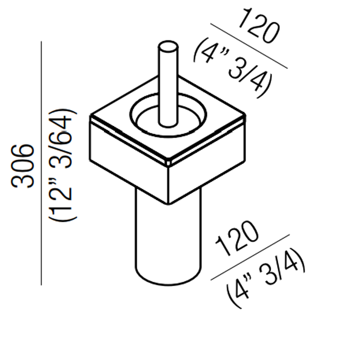 Agape 369 Туалетный ёрщик, подвесной, цвет: глянец