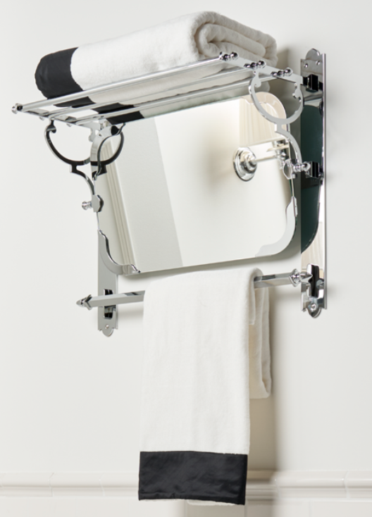 Devon&Devon Amelie Полочка для полотенец с откидным зеркалом, цвет: хром